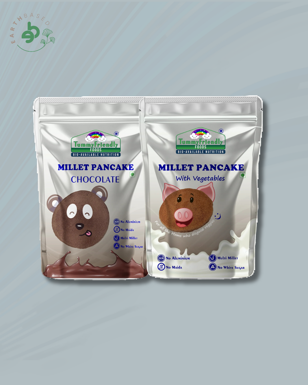 TummyFriendly Foods Millet Pancake Mix - Chocolate, Veggies. HealthyBreakfast. 2 Packs 150g Each Cocoa Powder (2 x 150 g)