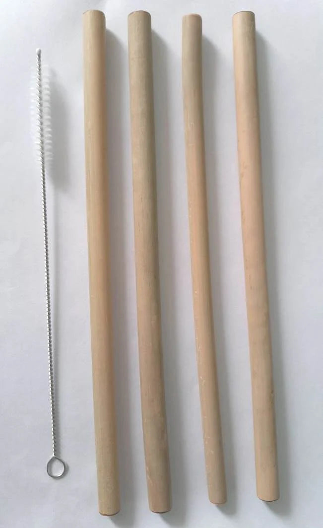 Reusable Bamboo straws Pack of 4 With Straw Cleaner