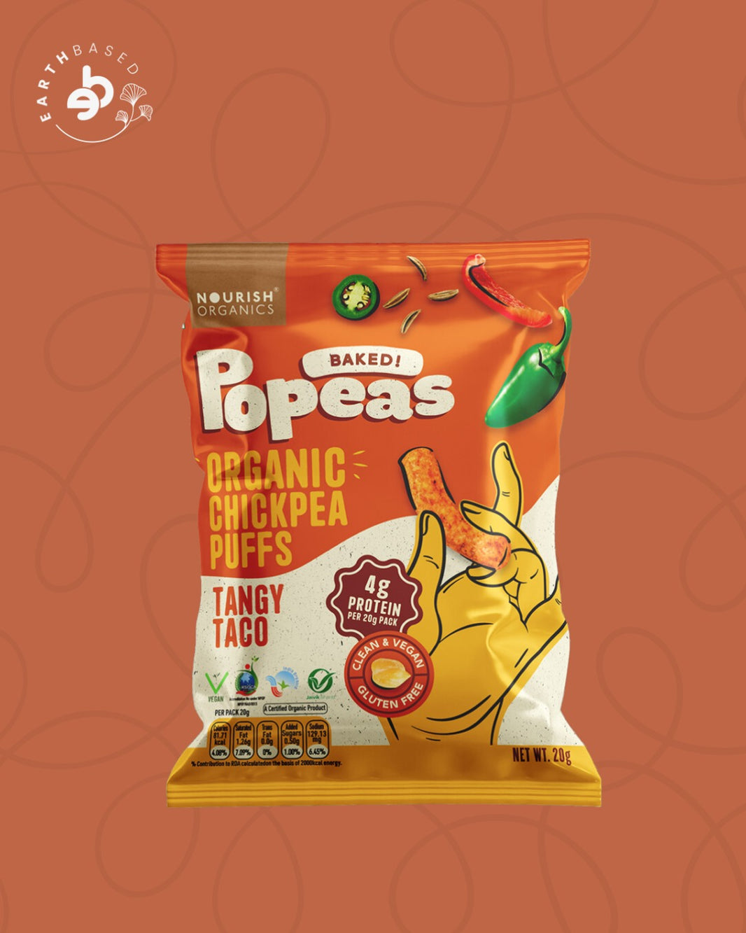 Nourish Organics Chickpea Puffs | TANGY TACO (Pack x4)