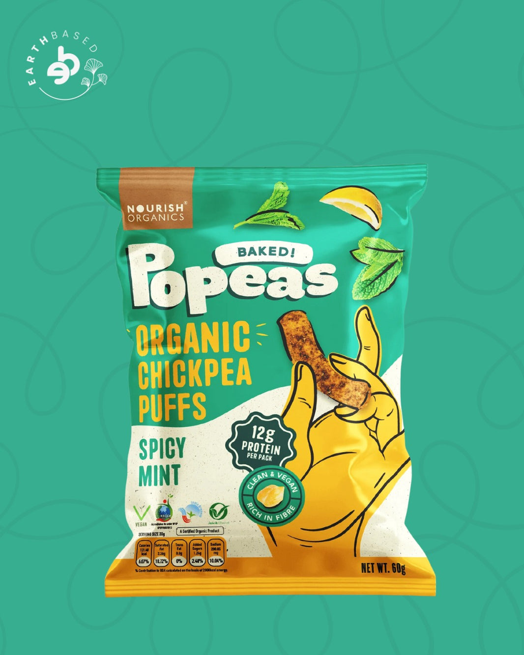 Nourish Organics Chickpea Puffs | SPICY MINT (Pack x4)