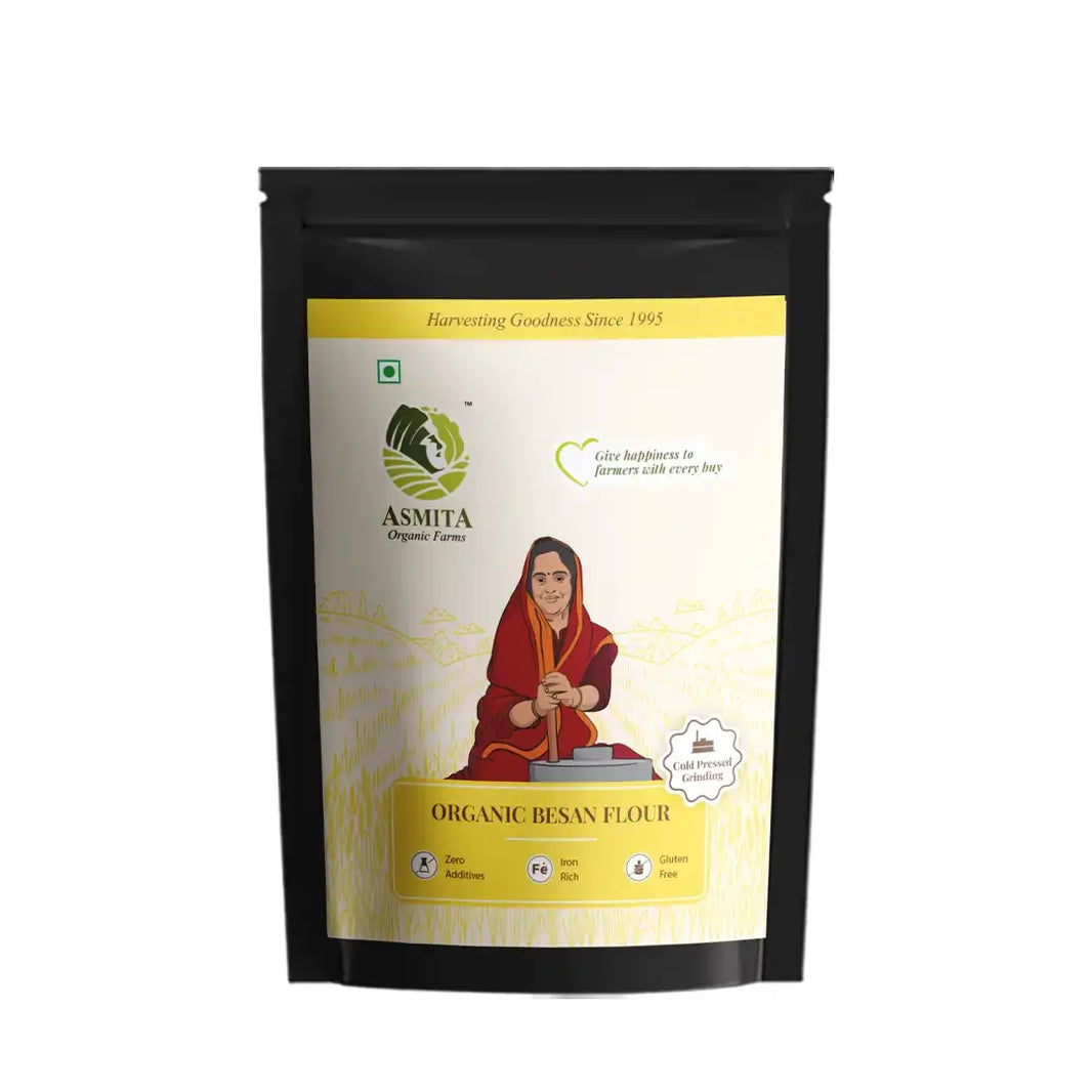 Organic Besan Flour - 500 gm |  Asmita Organic Farms