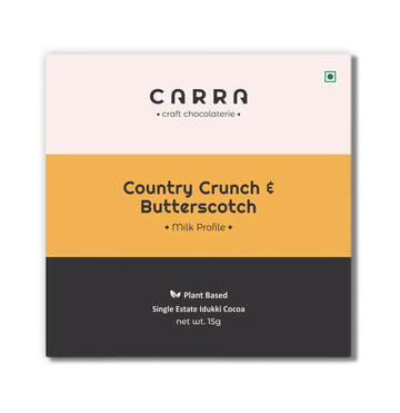 CARRA Country Crunch & Butterscotch in Plant Based Milk Chocolate 15G