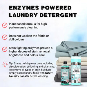 ENZYMES POWERED LIQUID LAUNDRY DETERGENT, COLOUR SAFE, FABRIC SAFE, BABY SAFE, PET SAFE, CONVENTRATED LIQUID GUIDELINE - 1