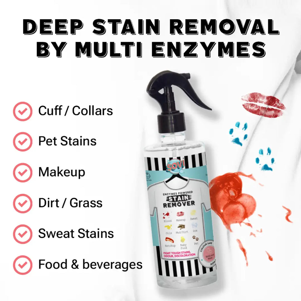 SOVI® LAUNDRY STAIN TREATMENT, ENZYMES POWERED, FIGHTS STAINS, ODOUR & DISCOLOURATION GUIDELINE - 2